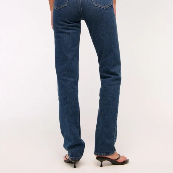 Abercrombie & Fitch Dark Blue Straight Leg Jeans - Picture 2 of 4